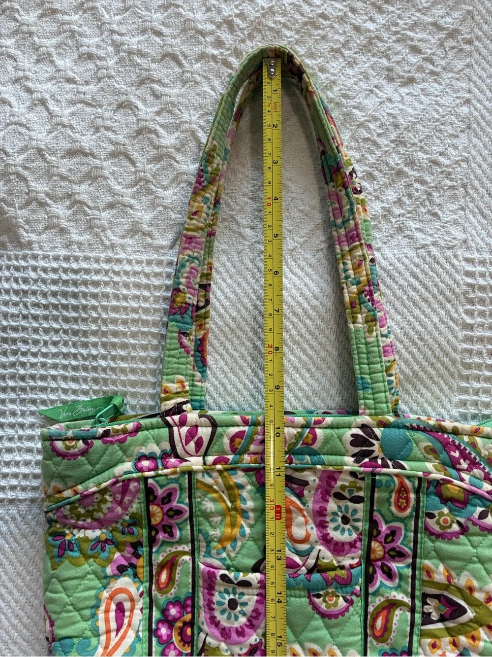 Vera Bradley Mandy Tote Shoulder Bag Purse Tutti Frutti Green Pink Paisley USA